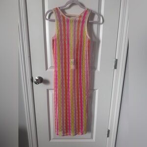 Miken Neon Crochet Top/Suit Coverup Size Medium